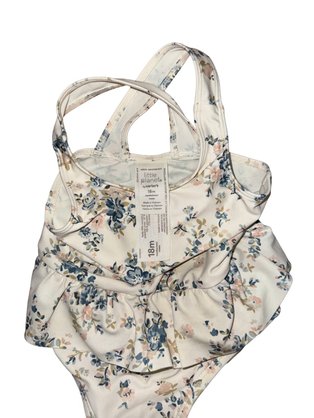 Little Planet by Carter’s Floral Ruffle Swimsuit 18M Baby Girl One Piece - Picture 3 of 3